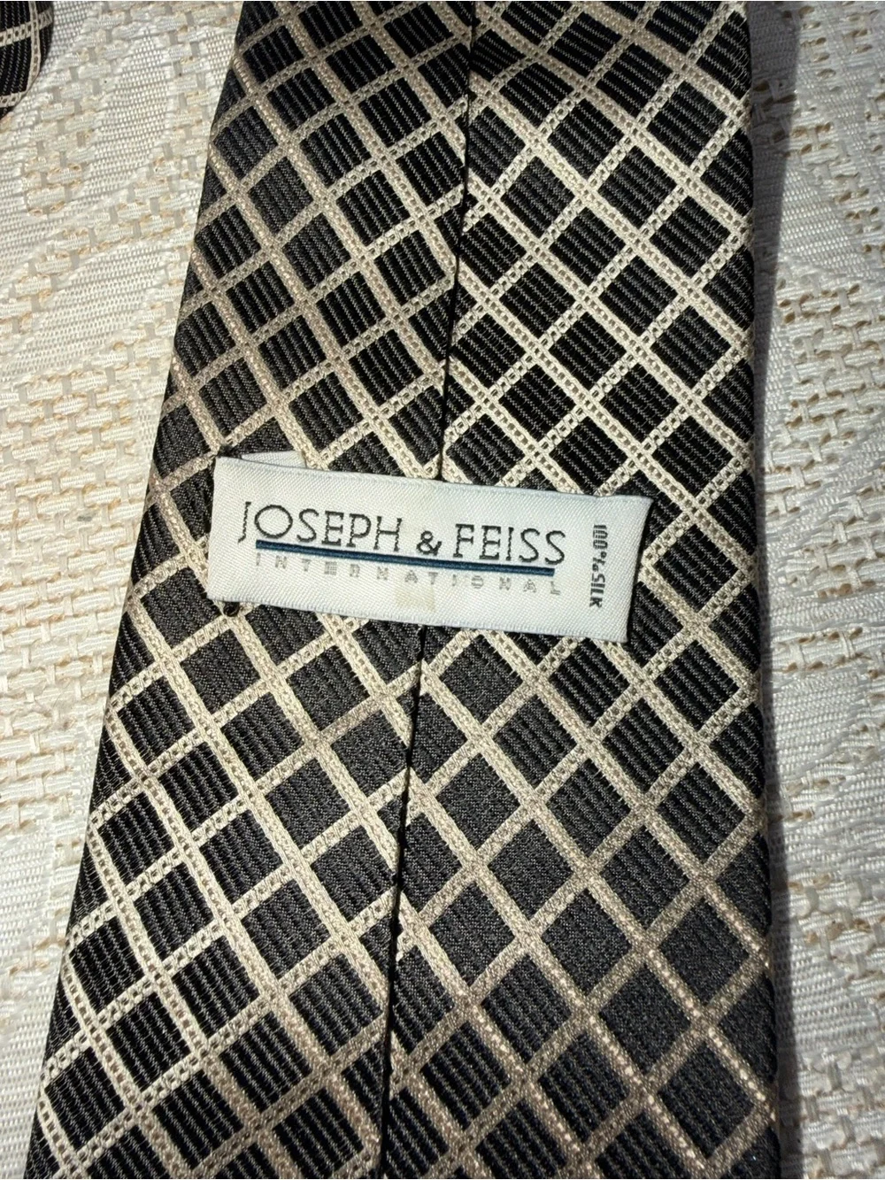 JOSEPH & FEISS silk men tie Metalic Geometric Squares